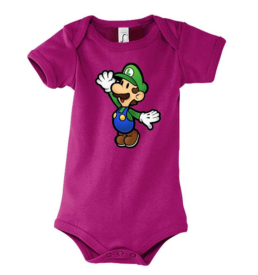 Youth Designz Kurzarmbody Baby Body Strampler Luigi mit niedlichem Frontprint von Youth Designz