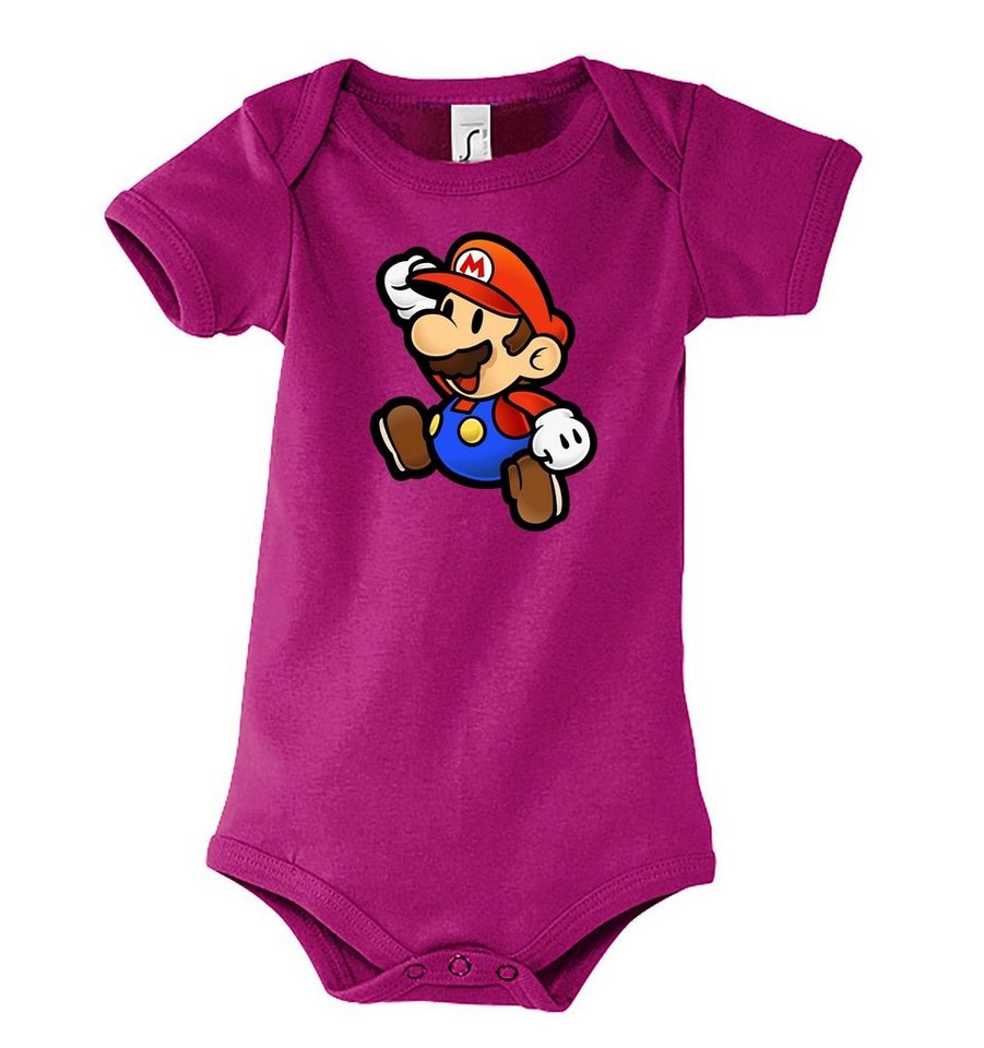 Youth Designz Kurzarmbody Baby Body Strampler Mario mit niedlichem Frontprint von Youth Designz