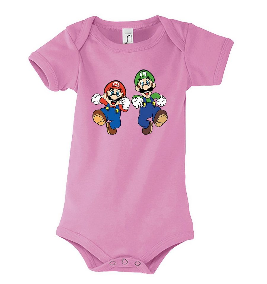 Youth Designz Kurzarmbody Baby Body Strampler Mario & Luigi Mit niedlichem Frontprint von Youth Designz