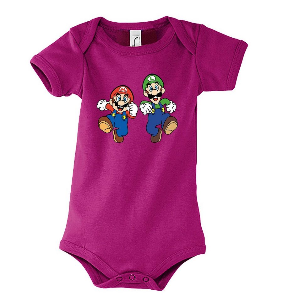 Youth Designz Kurzarmbody Baby Body Strampler Mario & Luigi Mit niedlichem Frontprint von Youth Designz