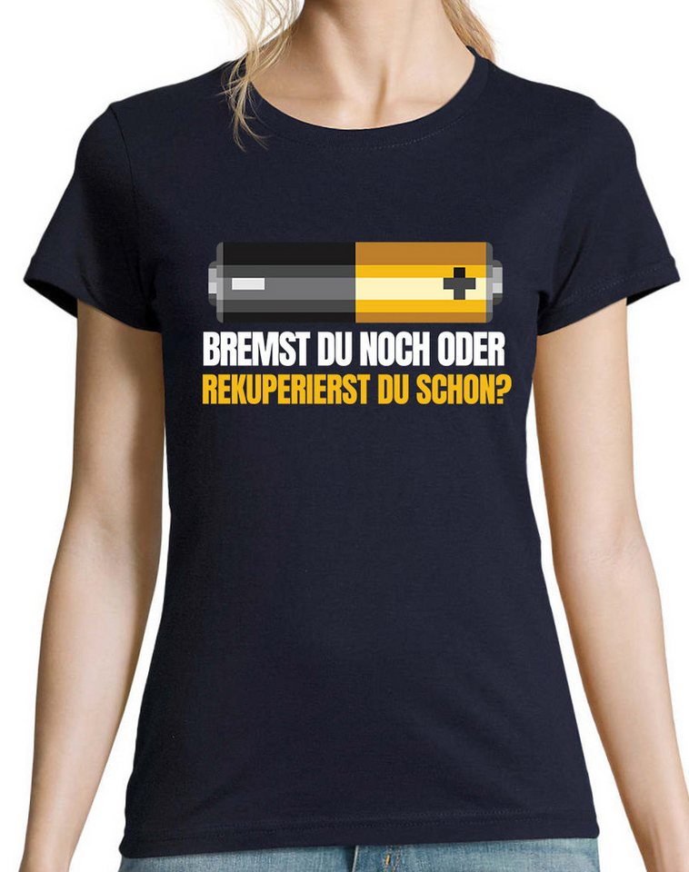 Youth Designz Print-Shirt Batterie Bremst Damen T-Shirt mit lustigen Logo für Damen von Youth Designz