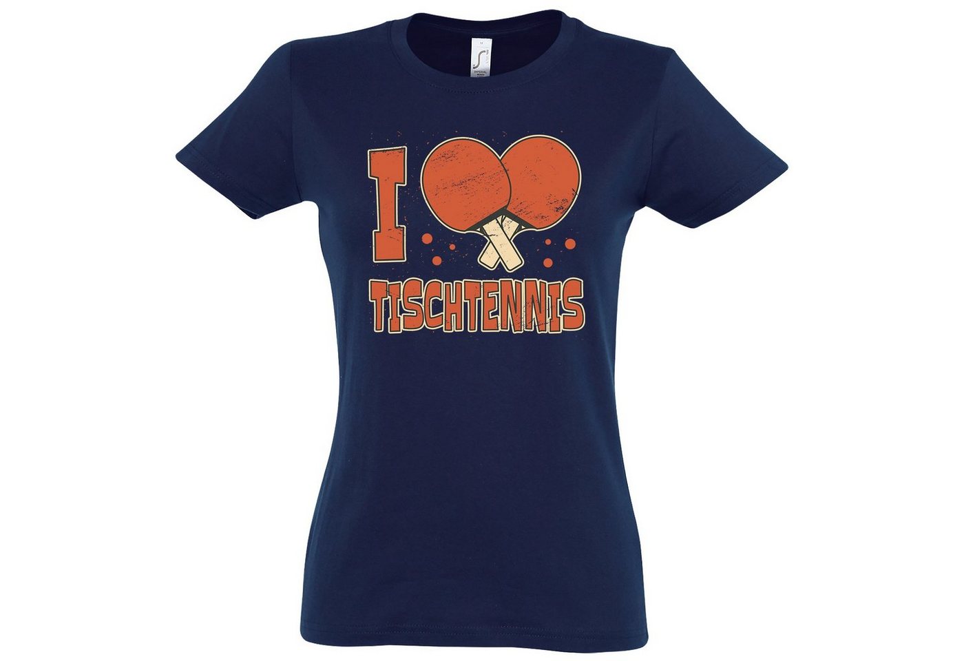 Youth Designz Print-Shirt "I love Tischtennis" Damen T-Shirt mit modischem Print von Youth Designz