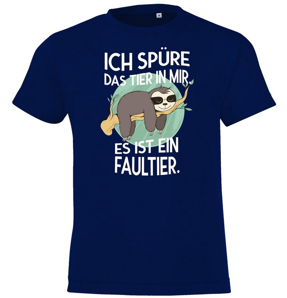 Youth Designz T-Shirt Das Tier in mir Faultier Kinder Shirt für Jungen & Mädchen mit lustigem Frontprint von Youth Designz