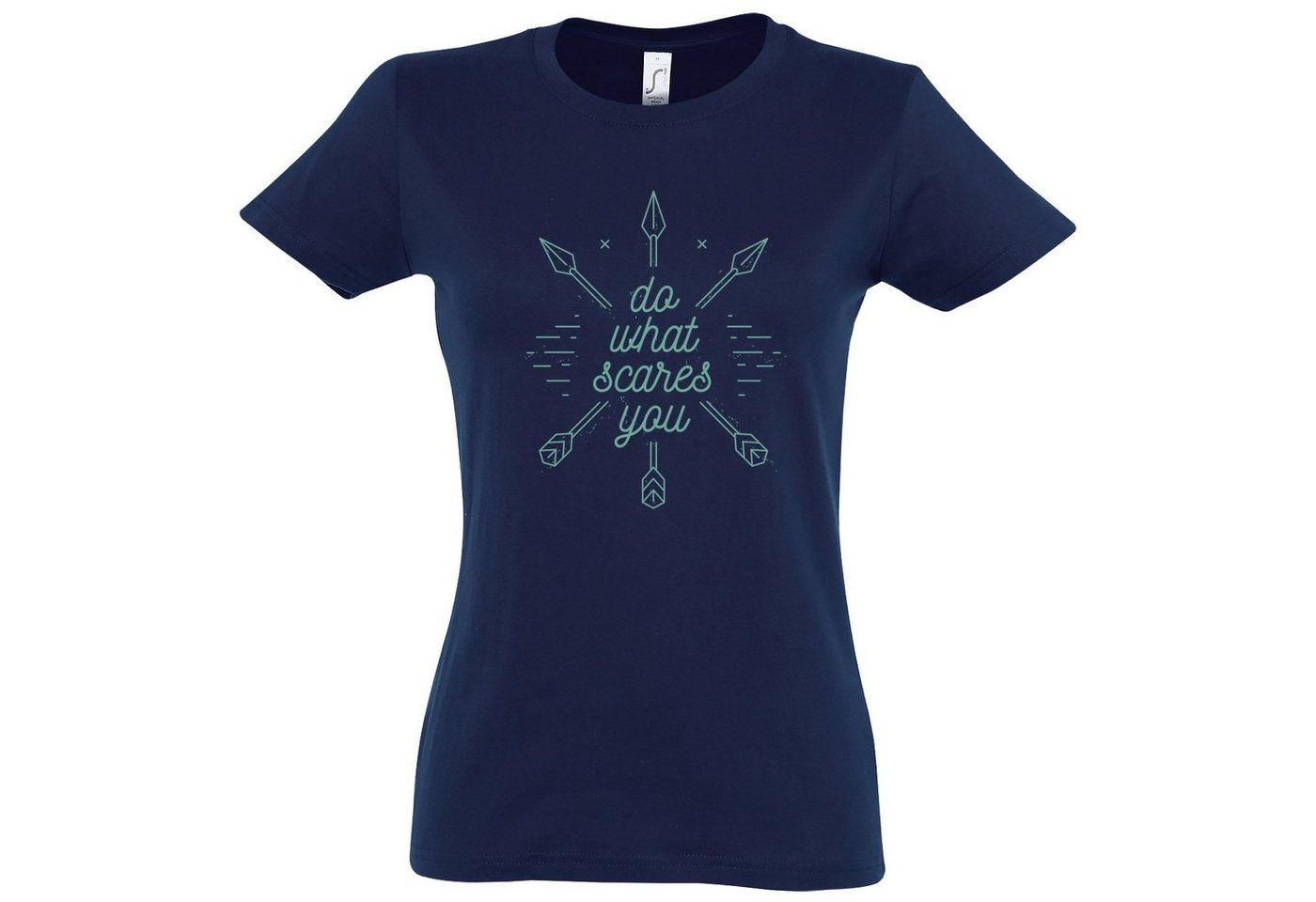 Youth Designz T-Shirt "Do What Scares You" Damen Shirt mit trendigem Frontprint von Youth Designz