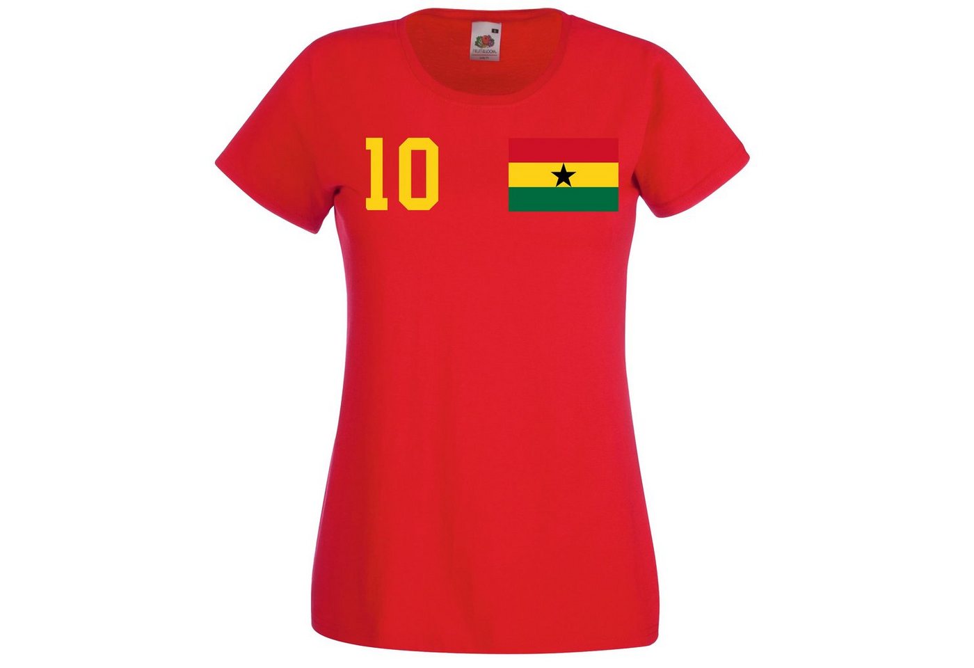 Youth Designz T-Shirt Ghana Damen Shirt mit trendigem Trikot Look von Youth Designz