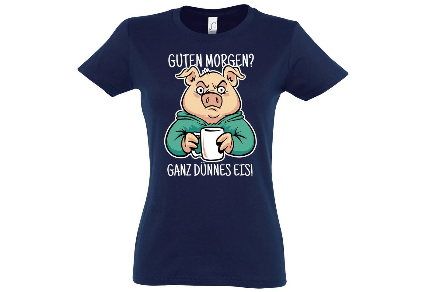 Youth Designz T-Shirt "Guten Morgen? Ganz Dünnes Eis!" Damen Shirt mit trendigem Frontprint von Youth Designz