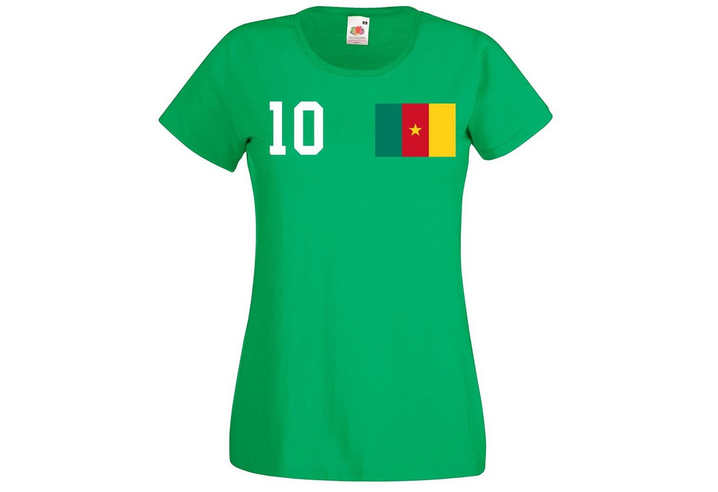 Youth Designz T-Shirt Kamerun Damen Shirt mit trendigem Trikot Look von Youth Designz