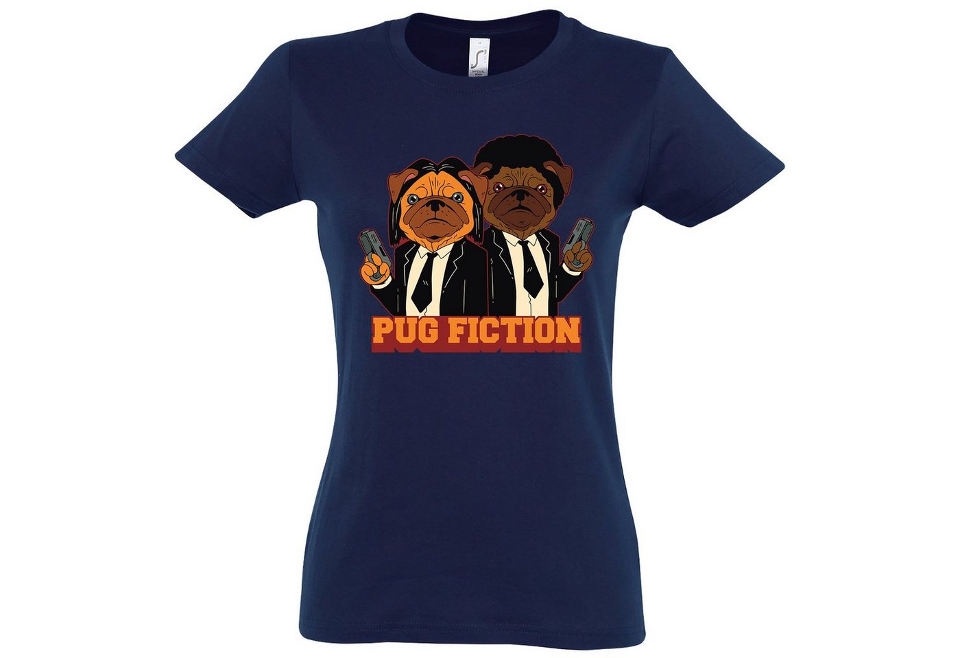 Youth Designz T-Shirt Pug Fiction Damen T-Shirt mit trendigem Frontprint von Youth Designz