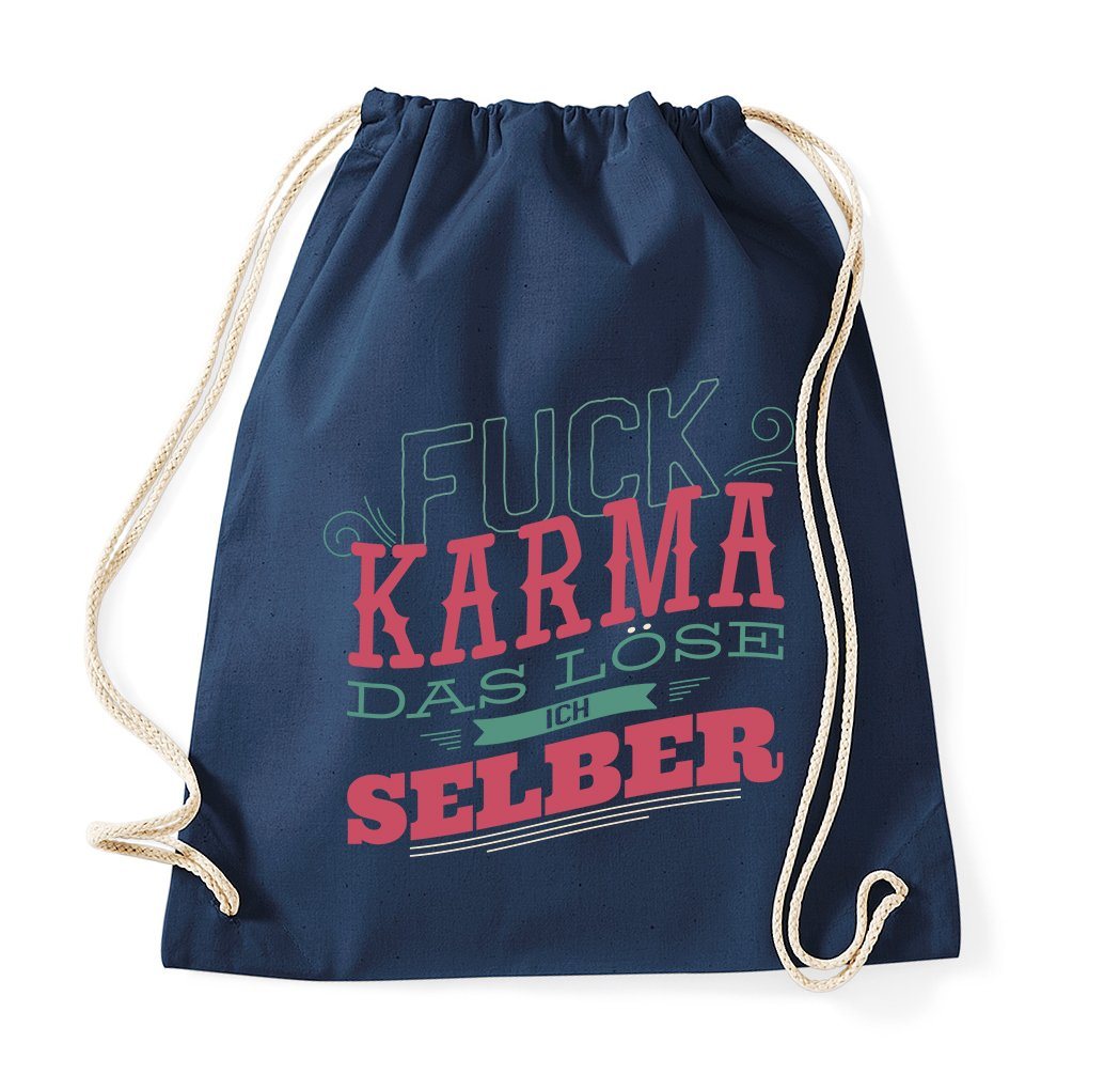 Youth Designz Turnbeutel "F*ck Karma, das löse ich selber" Baumwoll tasche Turnbeutel von Youth Designz