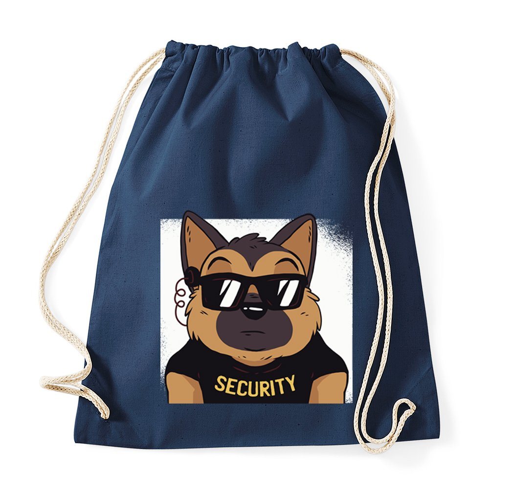 Youth Designz Turnbeutel Hund Security Baumwoll Tasche, mit trendigem Motiv von Youth Designz