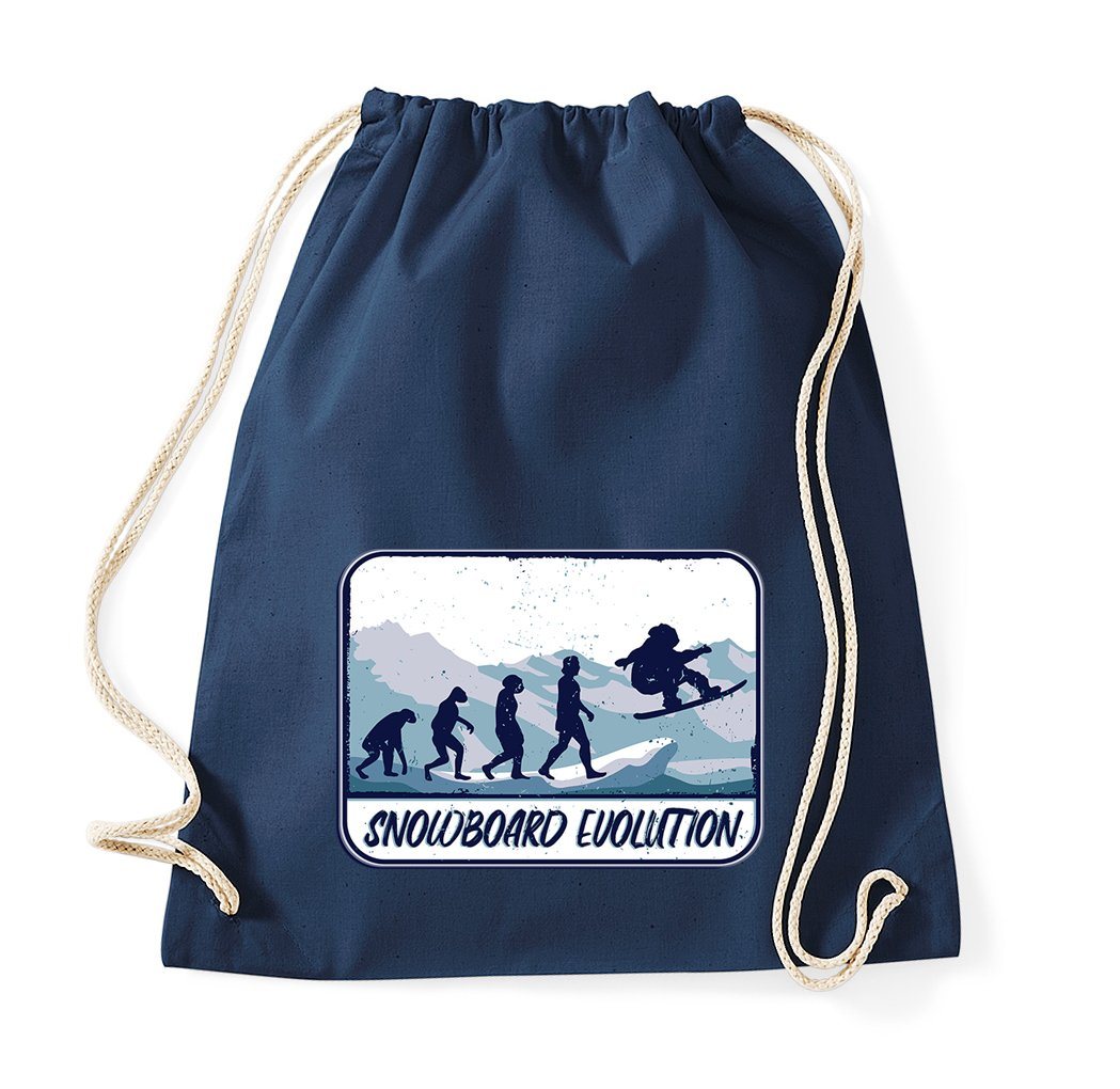 Youth Designz Turnbeutel Snowboard Evolution Baumwoll Tasche, mit trendigem Motiv von Youth Designz