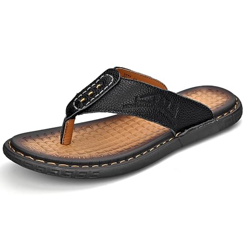 Youthful flying Herren Flip Flops Zehentrenner Comfy Rutschsicher Sommer Beach Sandalen Outdoor Surfen Badelatschen(Size:38 EU,Color:Schwarz) von Youthful flying