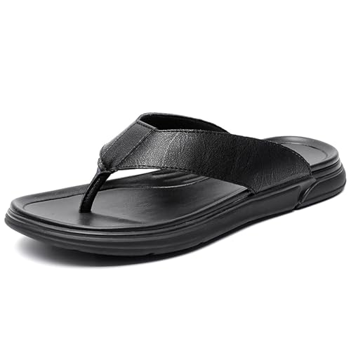 Youthful flying Tongs Cuir Plantaire Tongue Legere été Antidérapante Plage Piscine Flip Flop Confortable(Size:41 EU,Color:Schwarz) von Youthful flying