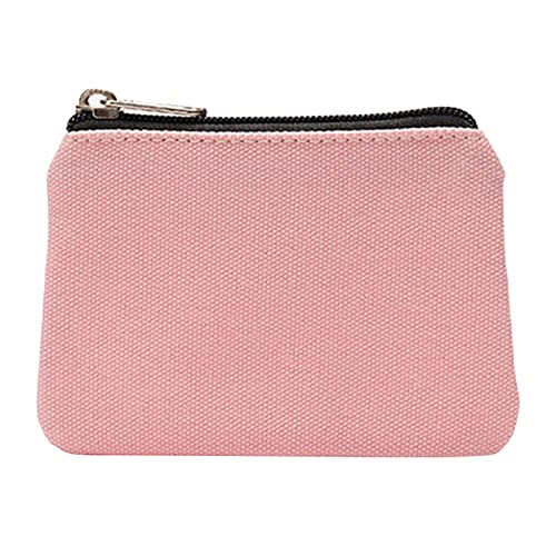 Brieftasche en Head Bunte Baumwoll-Canvas-Wechseltasche, Kartentasche, einfache kleine Stofftasche, Aufbewahrungstasche Schlüsseltaschen-Münzbeutel (Pink, One Size) von Youyu77