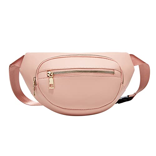 Half Moon Crossbody Bag Damen Hüfttaschen Outdoor Mode Frauen Feste Farbe Outdoor-Sport-Taillenbeutel Telefontasche Umhängetasche Schlüssel-RFID-Kartenetui (Pink, One Size) von Youyu77