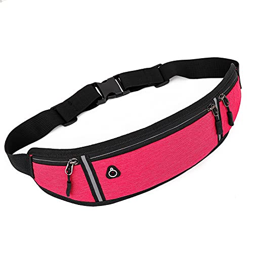 Hüfttaschen Für Frauen Gürtel zum Laufen Taille Handytasche Halter zum Laufen Pack Fanny Hüfttaschen Schlüsseletui mit Geldscheinfach (Hot Pink, One Size) von Youyu77