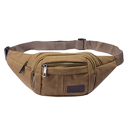 Hüfttaschen Multifunktionale Gürteltasche Brusttasche Herren- und Damenkollektion Business Bag wasserdichte Outdoor-Segeltuch-Handytasche Schlüsseletui mit Handyfach (Khaki, One Size) von Youyu77