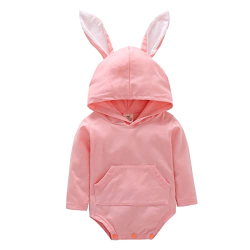 Kinderbekleidung für das Dorffest Ostern mit Tasche Säuglingsohr Hase Bodysuit Kleidung Kaninchen Jungen Strampler Outfits 3D Mädchen Baby Mädchen Outfits & Set T-Shirt Tops (Pink, 12-18 Months) von Youyu77