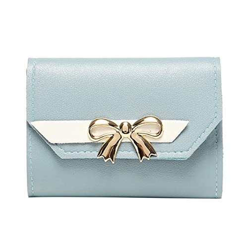 Youyu77 Kitkartenhüllen Für Herren Fashion ID Short Wallet Hit Color Damen Fliege Haspe Geldbörse Mehrere Kartenfächer Clutch Bag Handytasche Aufnäher Moon Tasche (Blue, One Size) von Youyu77