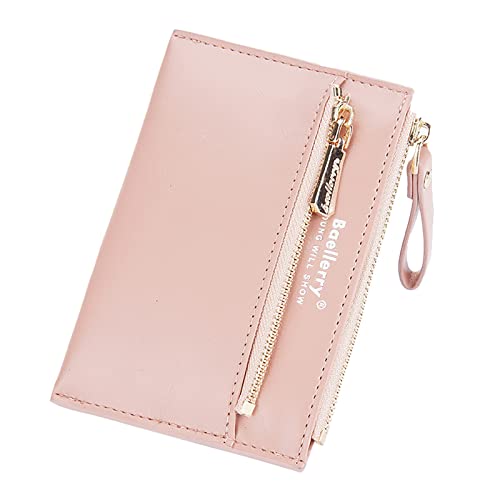 Youyu77 Kleine Geldbörsen Herren Hochkant Fashion Style Trifold Kleine Geldbörse PU- Damen Geldbörse Geldbörse Kartenmappe Aufnäher Moon Tasche (Pink, One Size) von Youyu77