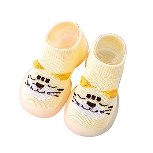 Youyu77 Schuhe Sneaker Baby Baby Jungen Tier Cartoon Socken Schuhe Kleinkind Fleece WarmThe Floor Socken rutschfeste Prewalker Schuhe Clogs für Kinder (Yellow, 21 Infant) von Youyu77