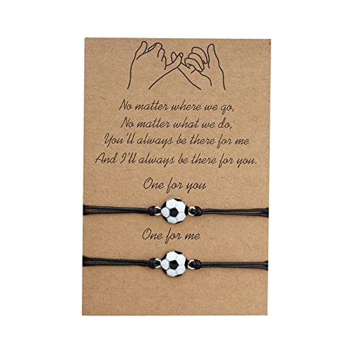 Fußball-Form-Karte Best Friend Armbänder Paare Armbänder für 2 Passende für Sie und Ihn Liebhaber Armband Schmuck für Freundschaft Beziehung Freund Freundin Armbänder Bastelset Jungs von Yowablo