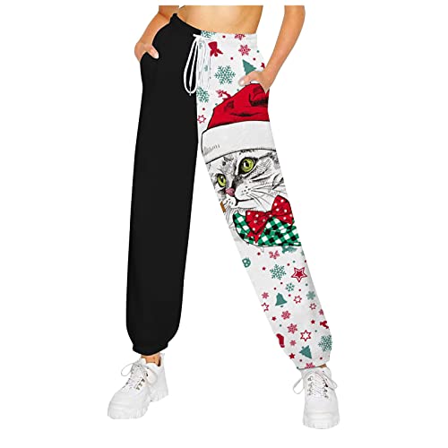 Yowablo Damen Jogginghose Kordelzug Elastische Hohe Taille Weihnachten Schöne Katze Bedruckte Winter Lounge Hose mit Taschen Hose Damen Jogginghose Warm Yowablo Damen Jogginghose Kordelzug Elastische Hohe Taille Weihnachten Schöne Katze Bedruckte Winter Lounge Hose mit Taschen Hose Damen Jogginghose Warm von Yowablo