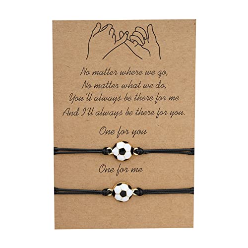 Fußball-Form-Karte Best Friend Armbänder Paare Armbänder für 2 Passende für Sie und Ihn Liebhaber Armband Schmuck für Freundschaft Beziehung Freund Freundin Armbänder Bastelset Jungs von Yowablo