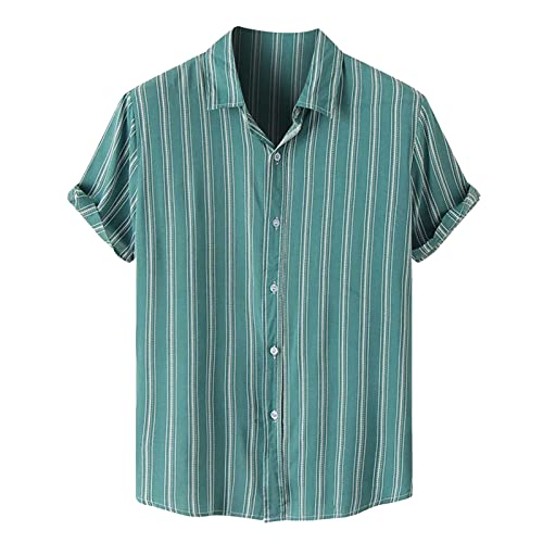 Yowablo Herren Freizeithemden Kurzarm Button-Down Strandhemden Tropische Sommerhemden Hemd Herren Glitzer von Yowablo