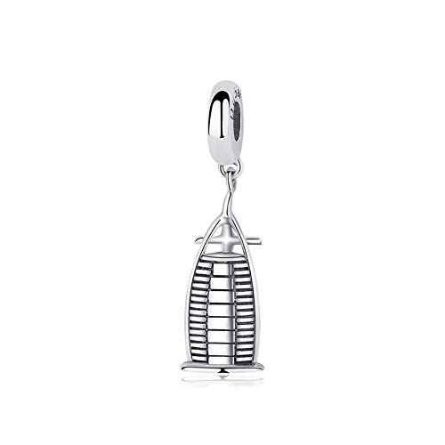 Charm Anhänger,925 Sterling Silber Charm Perle Reisen Dubai Burj Al Arab Dangle Charms Fit Armbänder Frauen Diy Schmuck von YsKYCs