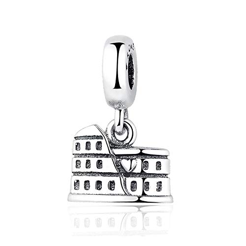 Charm Anhänger,925 Sterling Silber Charm Perle Rom Colosseum Dangle Charms Fit Armbänder Halskette Frauen Diy Schmuck von YsKYCs