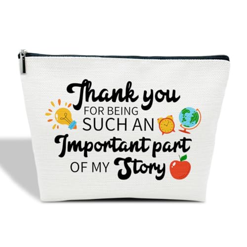 Lehrer-Wertschätzungsgeschenke für Frauen – Dankeschön-Geschenke für Lehrer – beste Lehrergeschenke – "Thank You for Being Such an Important Part of My Story" Kosmetiktasche mit Reißverschluss, von Ythuil