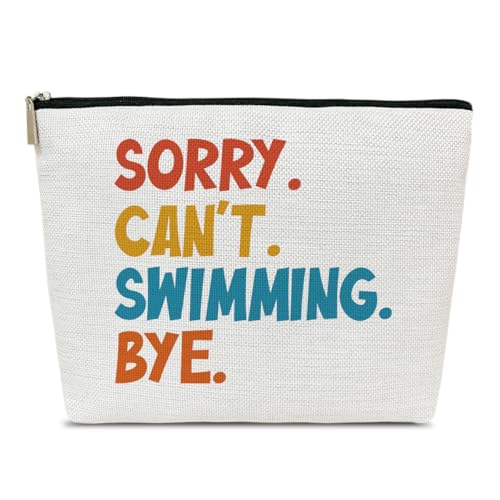 Ythuil Kosmetiktasche mit Aufschrift "Sorry Can't Swimming Bye", lustige Kosmetiktasche für Geldbörse, Geburtstag, Dankeschön, Wertschätzung, Geschenke für Team-Trainer, Lehrer, Frauen Ythuil Kosmetiktasche mit Aufschrift "Sorry Can't Swimming Bye", lustige Kosmetiktasche für Geldbörse, Geburtstag, Dankeschön, Wertschätzung, Geschenke für Team-Trainer, Lehrer, Frauen von Ythuil