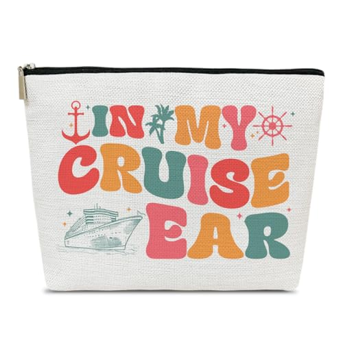 Ythuil Make-up-Tasche mit Aufschrift "In My Cruise Era Ts Fans", Segeltuch, Reise-Kosmetiktasche, Reisezubehör, Reise-Organizer, Reißverschlusstasche für Reisen, Kreuzfahrt-Geschenke für Frauen, von Ythuil