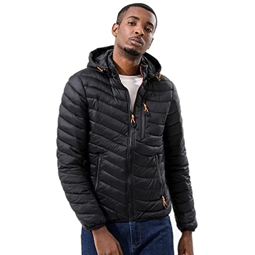 YuanDiann Herren Großen Größen Steppjacke übergangsjacke mit Abnehmbar Kapuze Herbst Winter Casual Leicht Warm Baumwolle Daunen Mantel Gesteppte Daunenjacke Schwarz M YuanDiann Herren Großen Größen Steppjacke übergangsjacke mit Abnehmbar Kapuze Herbst Winter Casual Leicht Warm Baumwolle Daunen Mantel Gesteppte Daunenjacke Schwarz M von YuanDiann