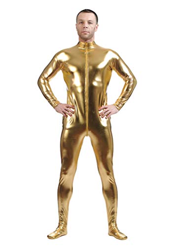 Yuanu Unisex Beschichtung Adhesive All Inclusive Ganzkörperanzug Onesies, Reißverschluss Vorne Haut Anzug Cosplay Anime Bühnen Performance Kostüm Zentai Gold 2XL Yuanu Unisex Beschichtung Adhesive All Inclusive Ganzkörperanzug Onesies, Reißverschluss Vorne Haut Anzug Cosplay Anime Bühnen Performance Kostüm Zentai Gold 2XL von Yuanu