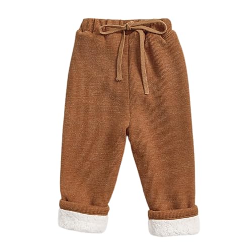 Yudiega Schneehose Kinder Thermo Leggings Kinder Kleinkind Mädchen Jungen Feste Lose Hosen Lässige Warme Hosen Für Kinder Herbst Winter Kleidung Skianzug Kinder 152 (Gold, 3-4 Years) von Yudiega