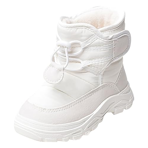 Yudiega Schneestiefel Kinder Winterstiefel Mädchen Schneestiefel Kinder Baby Kleinkind Schuhe rutschfeste Gummisohle Outdoor Kleinkind Wanderschuhe Säuglingsoutfit Winterstiefel Kinder 32 (White, 21) von Yudiega