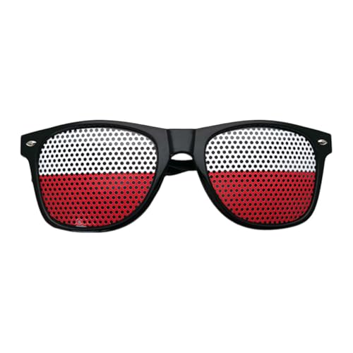 YugxfhR Deutschland Flaggen Sonnenbrille Fanbrille, Em Fanartikel Deutschland Fussball Fanartikel, Euro 2024 Fanartikel Sonnenbrille Spanien Frankreich Italien England Kroatien 13 Flaggen (Poland) von YugxfhR