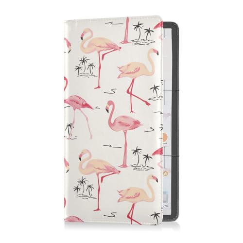 Yuiboo Auto Registrierung und Versicherung Halter für Damen Herren Zulassung und Versicherung Kartenhalter Auto Essentials Pink Flamingo Hope Retro Baum, Pink Flamingo Hope Retro Tree, 1 size von Yuiboo