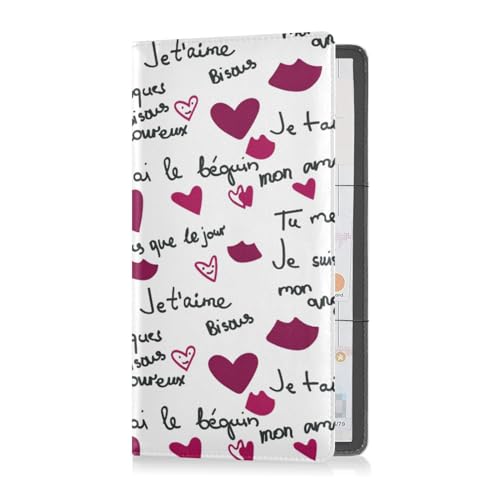 Yuiboo Kfz-Registrierungs- und Versicherungshalter Handschuhfach Organizer Auto Dokumentenhalter Auto Handschuhfach Essential Hearts Love Schriftzug Doodle Weiß, Hearts Love Schriftzug Doodle weiß, 1 von Yuiboo