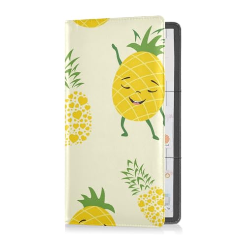 Yuiboo Kfz-Zulassungs- und Versicherungshalter, PU-Leder, Handschuhfach, Organizer, Dokumentenmappe, Zubehör, lustig, Happy Summer, goldfarben, Ananas, Lustige Happy Summer Gold Ananas, 1 size von Yuiboo