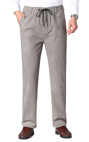 Yukirtiq Herren Cordhose Chino Jogger Stoffhose Herrenhose Freizeithose Cord Hose mit Tunnelzug Sweatpants Jogginghose Sporthose, Hellgrau, M Yukirtiq Herren Cordhose Chino Jogger Stoffhose Herrenhose Freizeithose Cord Hose mit Tunnelzug Sweatpants Jogginghose Sporthose, Hellgrau, M von Yukirtiq