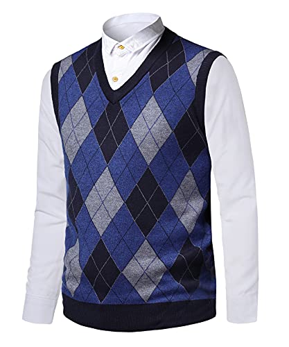 Yukirtiq Herren Pullunder V-Ausschnitt Strickpullover ärmellose Strick-Weste Merino-Wolle Argyle Herrenweste Atmungsaktiv Business Pullover Yukirtiq Herren Pullunder V-Ausschnitt Strickpullover ärmellose Strick-Weste Merino-Wolle Argyle Herrenweste Atmungsaktiv Business Pullover von Yukirtiq