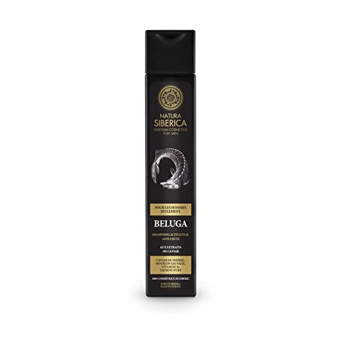 NATURA SIBERICA - Beluga Anti-Haarausfall-Shampoo für Männer - mit sibirischen Kaviarextrakten und Taurin - pflegt und stärkt das Wurzelhaar - mit wilden sibirischen Kräutern - 250 ml von Natura Siberica