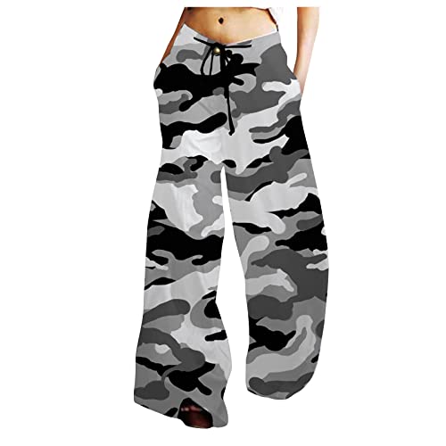 YunYoud Haremshose Damen Lockere Totenkopf Drucken Sommerhose 7/8 Freizeithose Boho Pumphose Elastischer Bund Jogginghose mit Weitem Bein Halloween Hosen Herbst Hose Yogahose von YunYoud