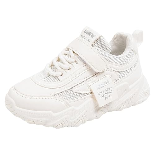 Turnschuhe Jungen, Sportschuhe Kinder, Leicht Atmungsaktiv Laufschuhe Outdoor Fitnessschuhe Sneaker Schuhe Hallenschuhe Basketballschuhe Walkingschuhe Jungenschuhe Unisex (T1-White, 33 Big Kids) von Yunyahe