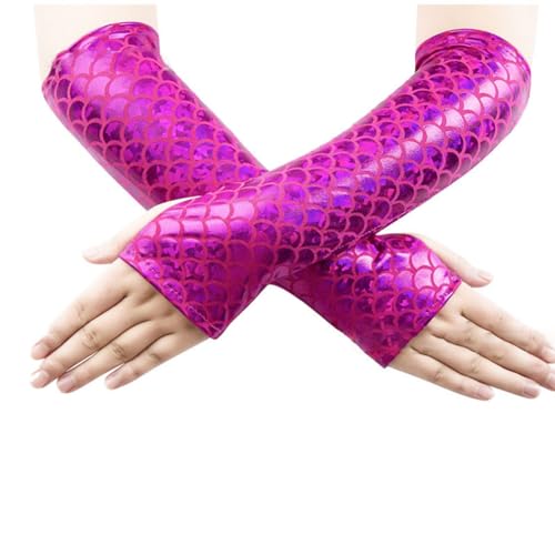 Yurosiay Damen Meerjungfrau Handschuhe Bunt Schuppenmuster Fingerlose Handschuhe Fischschuppen Bedruckt Armstulpen Fingerlos Cosplay Party Handschuhe für Karneval Party Halloween Tanzen Rosarot Yurosiay Damen Meerjungfrau Handschuhe Bunt Schuppenmuster Fingerlose Handschuhe Fischschuppen Bedruckt Armstulpen Fingerlos Cosplay Party Handschuhe für Karneval Party Halloween Tanzen Rosarot von Yurosiay