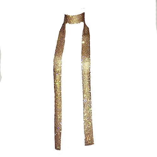 Yurosiay Damen Metall Pailletten Schal Lang Funkeln Pailletten Halstuch Mit Strass Mode Sexy Club Party Glitzer Pailletten Hals Krawatte Dünn Schal Halskette Glitzer Schal Pailletten Gold Yurosiay Damen Metall Pailletten Schal Lang Funkeln Pailletten Halstuch Mit Strass Mode Sexy Club Party Glitzer Pailletten Hals Krawatte Dünn Schal Halskette Glitzer Schal Pailletten Gold von Yurosiay