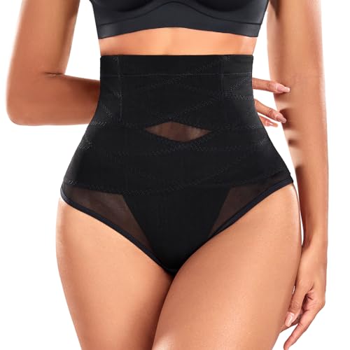 Yuson Girl Bauchweg Unterhose Damen - Shapewear Miederhose Nahtlos Bauchweg Tanga Stark Formend Miederslip Figurformende Unterwäsche Bequem und Atmungsaktiv Body Shaper String(Schwarz, M) von Yuson Girl